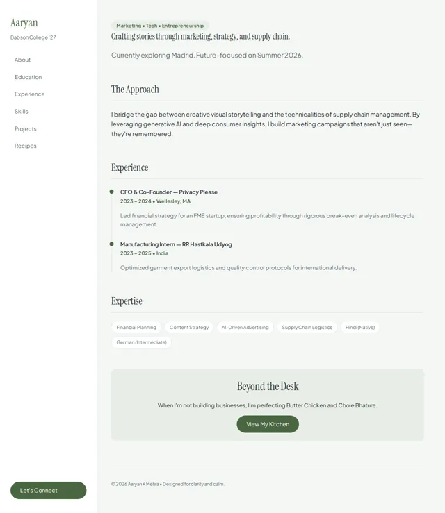 Aaryan's website