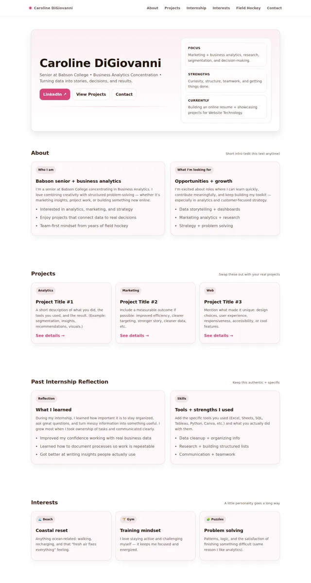 Caroline's website