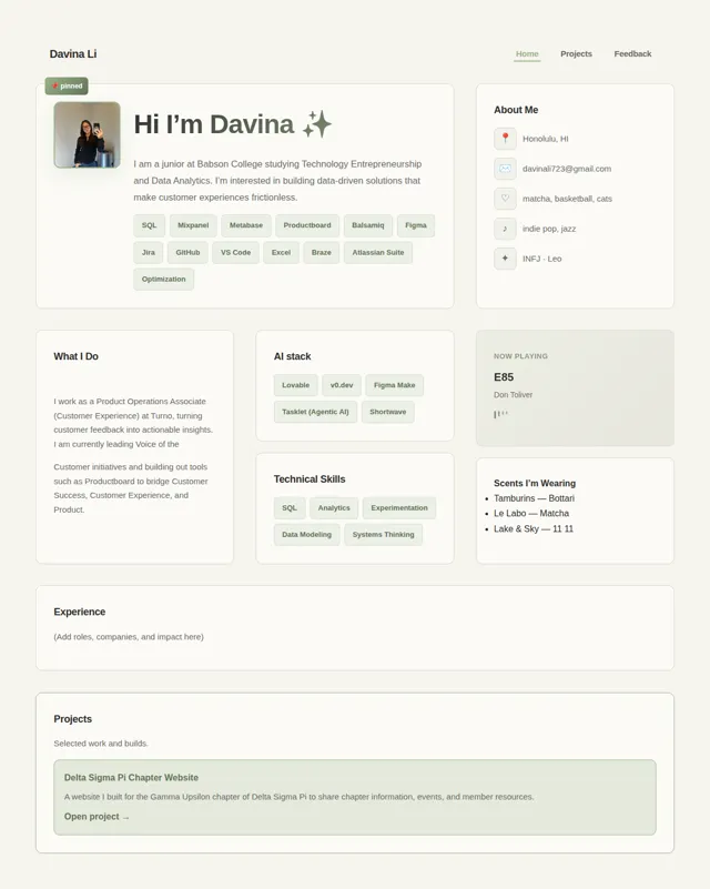 Davina's website