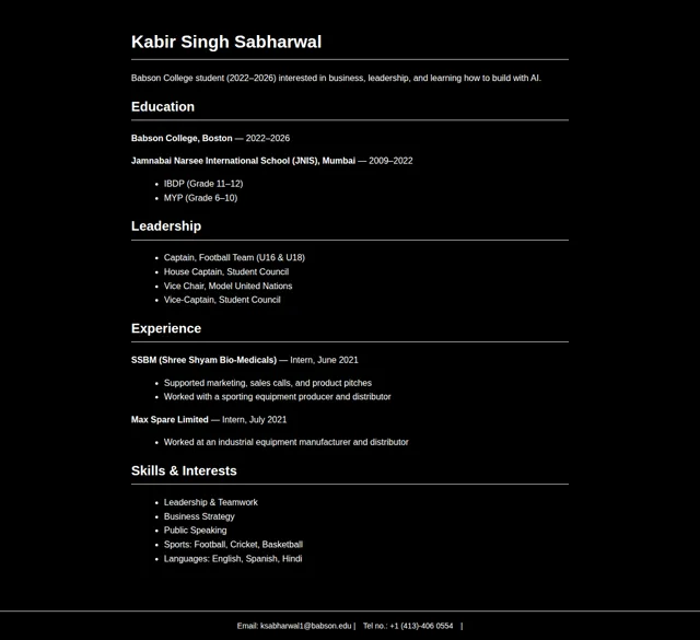 Kabir Singh's website