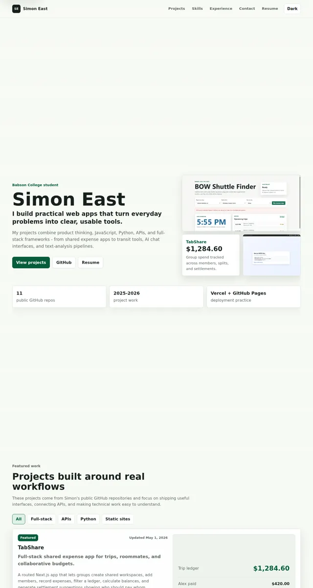 Simon's website