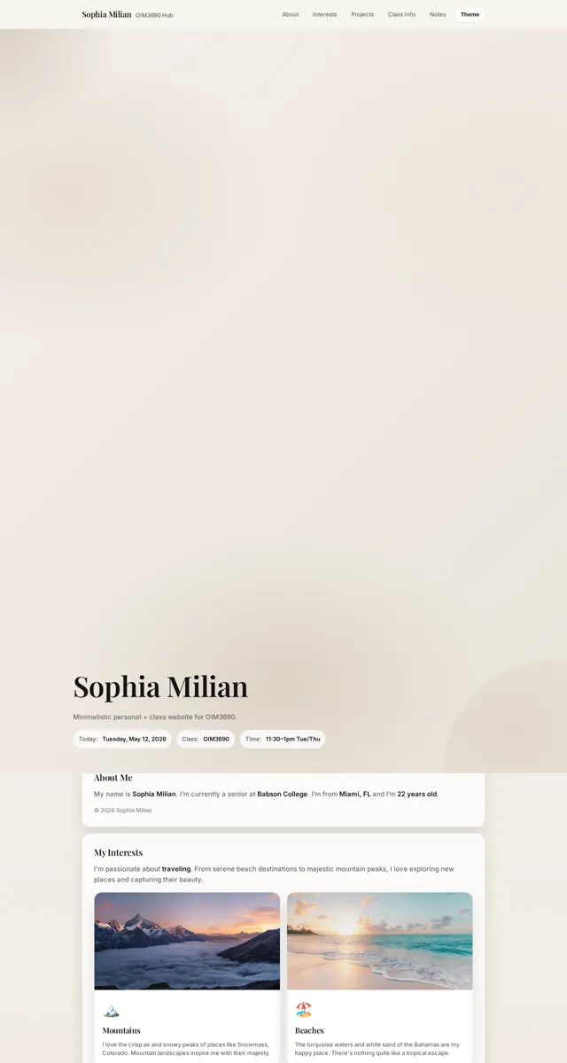Sophia's website